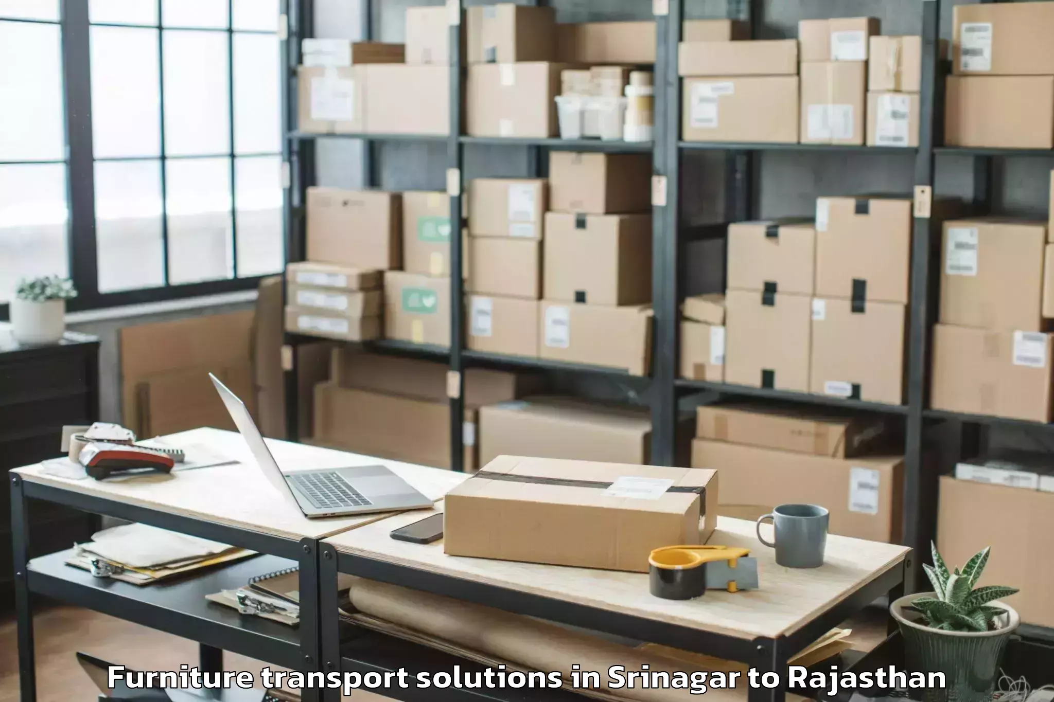 Book Your Srinagar to Banswara Furniture Transport Solutions Today